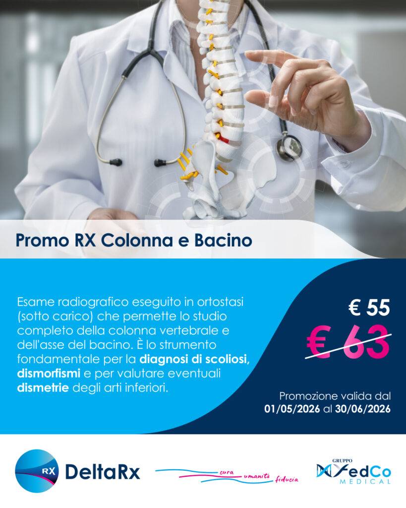 Radiografia della colonna e del bacino sotto carico – Promo a € 55,00!